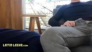 Latin Leche - Hot Latino Studs Enjoy Some Mechanical Threesome Relating to Ass To Mouth Action On The Couch